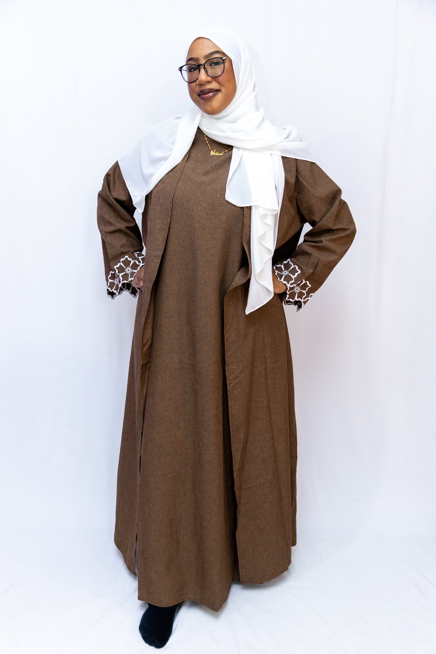 Fulla 2 piece abaya - Coffee Brown