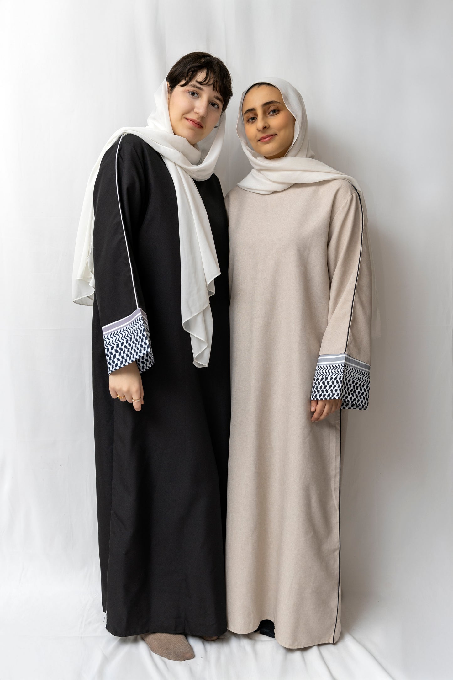 Linen Kuffiyeh Abaya - Beige