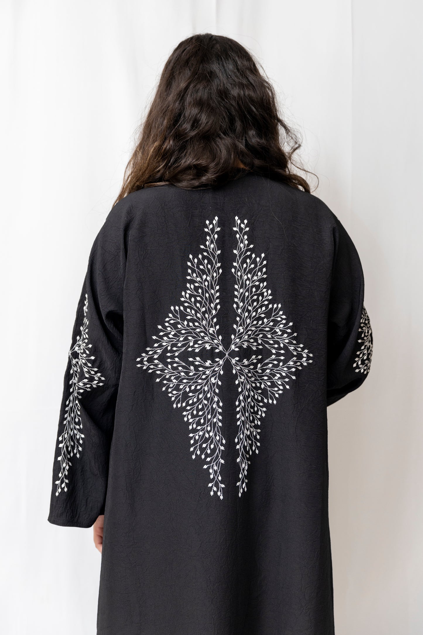 Black Floral Abaya