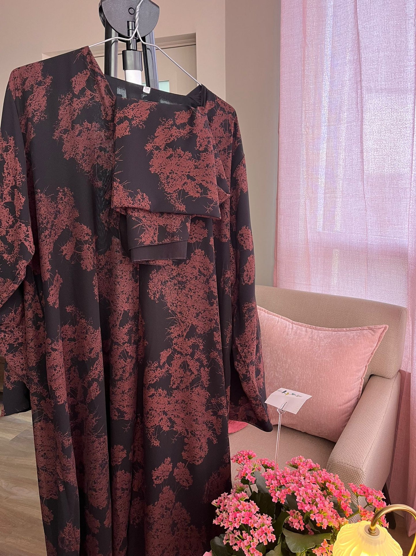Crimson Noir Abaya Set