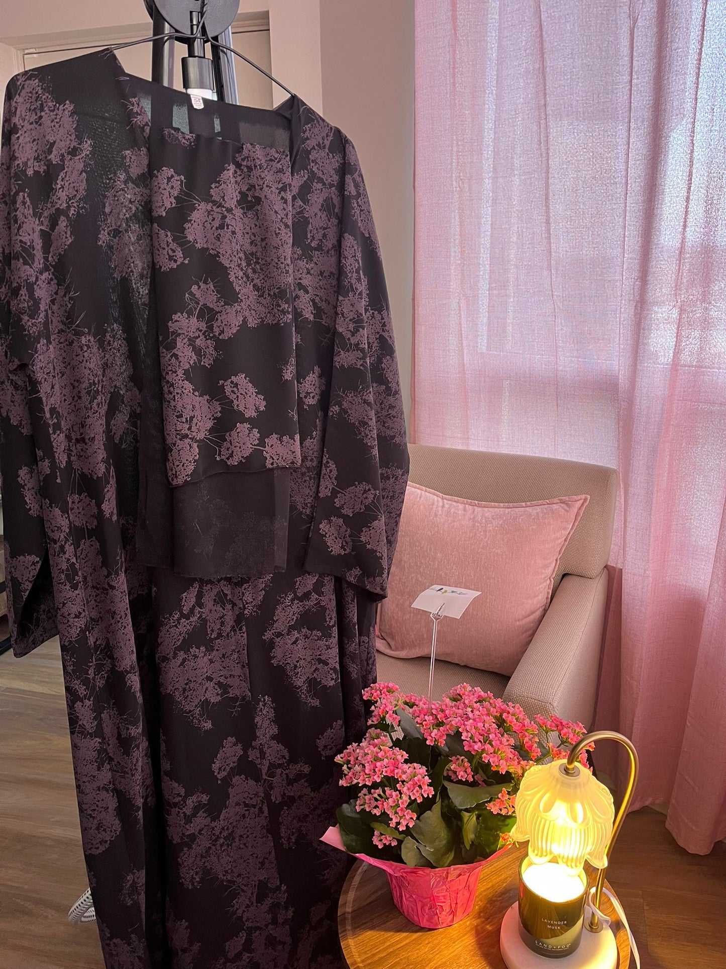 Amethyst Noir Abaya Set
