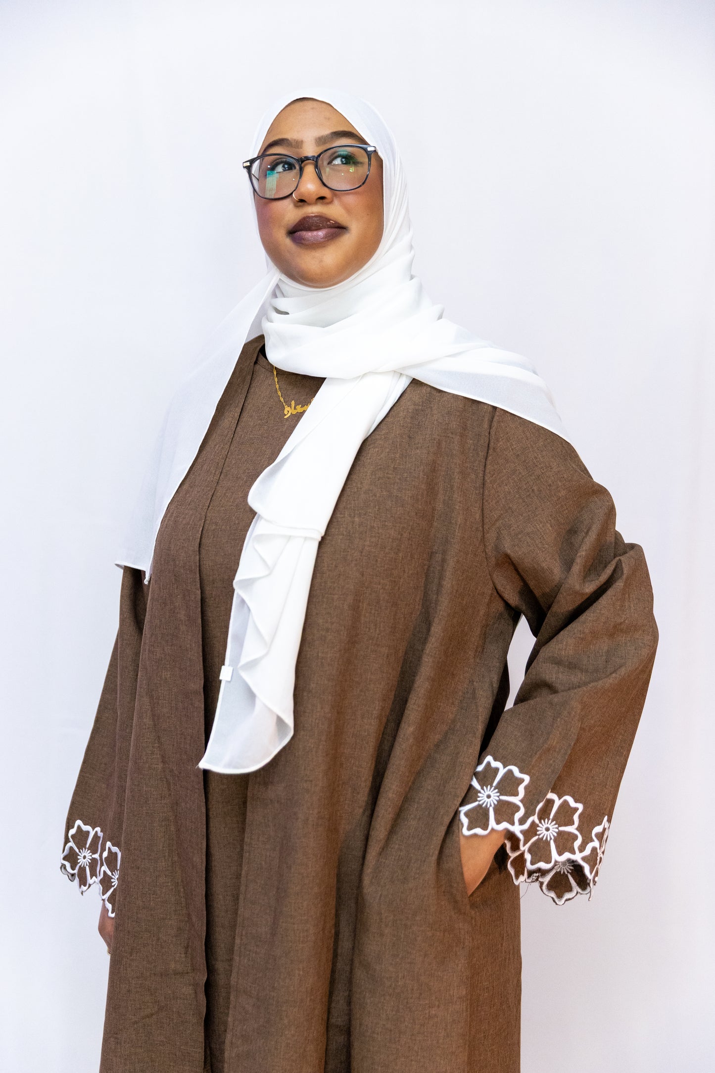 Fulla 2 piece abaya - Coffee Brown
