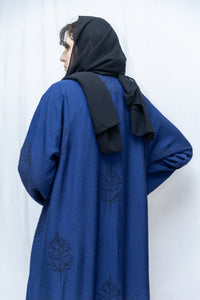 Arz tree embroidered Abaya - Navy
