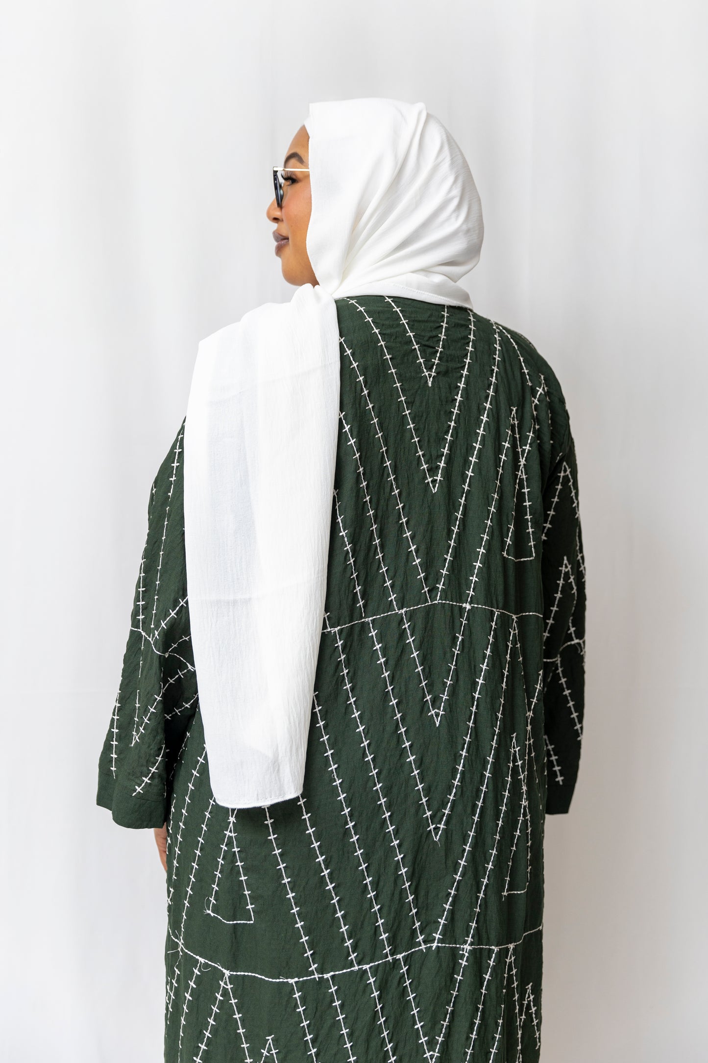 Embroided Green Abaya