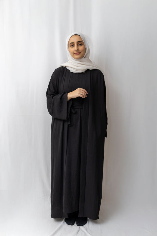 2 Piece Abaya set - Black