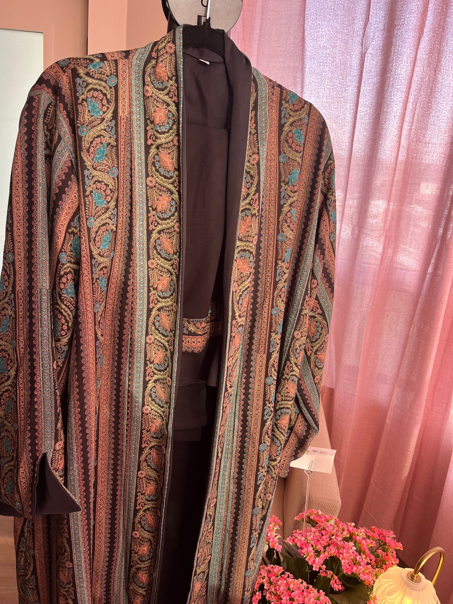 Kashmiri Abaya with matching Hijab - double faced
