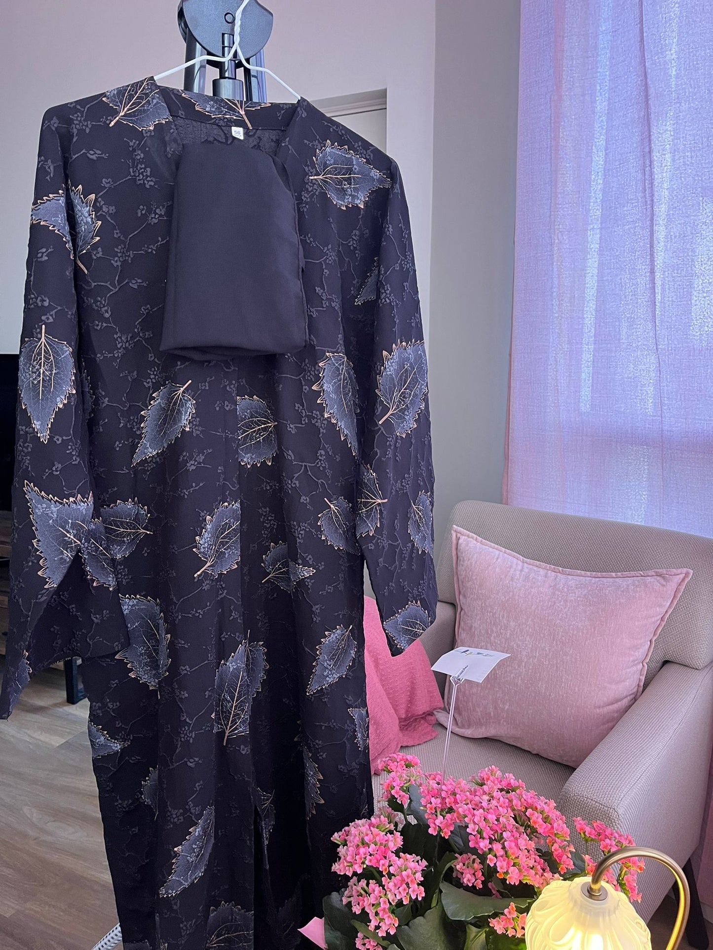 Midnight Leaf Abaya Set