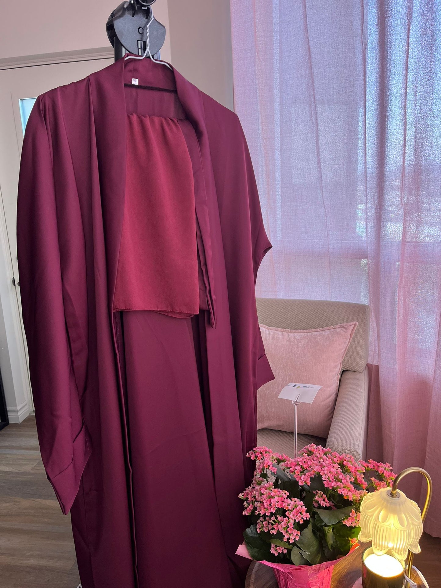 Silhouette Luxe 4 Piece Abaya Set - Burgundy