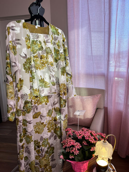 Blossom Abaya Set - Green